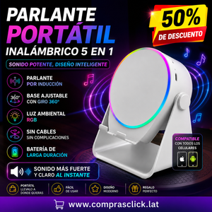 PARLANTE PORTATIL INALAMBRICO 5 EN 1 CON LUZ RGB