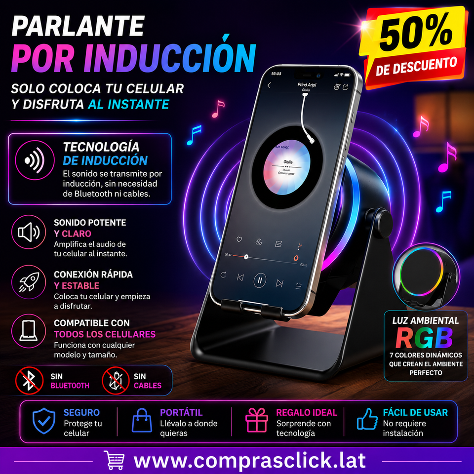 PARLANTE PORTATIL INALAMBRICO 5 EN 1 CON LUZ RGB