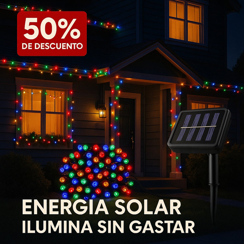 LUCES DE NAVIDAD CON PANEL SOLAR 20 METROS