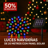 LUCES DE NAVIDAD CON PANEL SOLAR 20 METROS